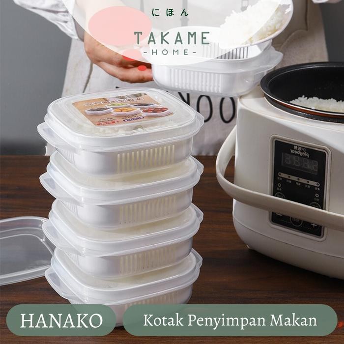 IGZS   Takame Hanako Kotak Makanan Sayur Buah Minimalis Kotak Peniris Nasi Multifungsi