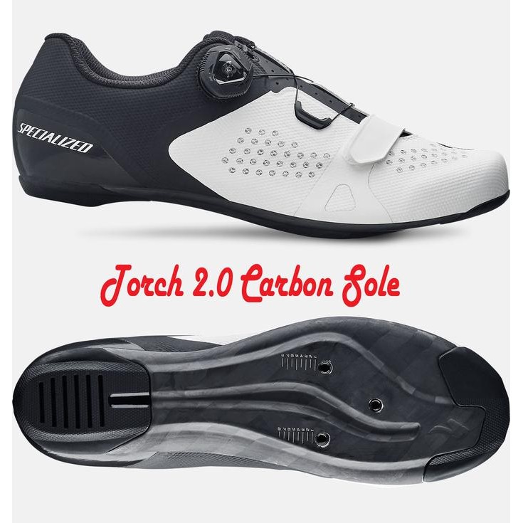 Terbatas Sepatu Road Bike Specialized Torch 2.0 Road Carbon Shoes - Putih