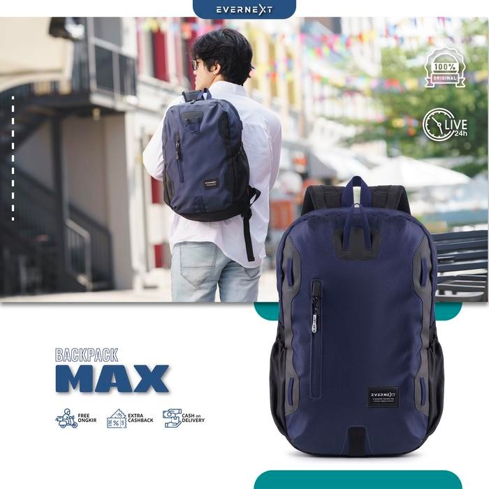 EVERNEXT - Tas Ransel Pria Backpack Outdoor Max Tas Punggung Tas Ransel LaptopEVERNEXT -