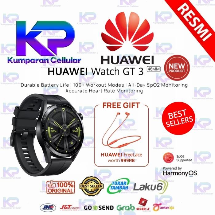 SK6C Huawei Watch Gt3 Gt 3 46Mm Black Garansi Resmi