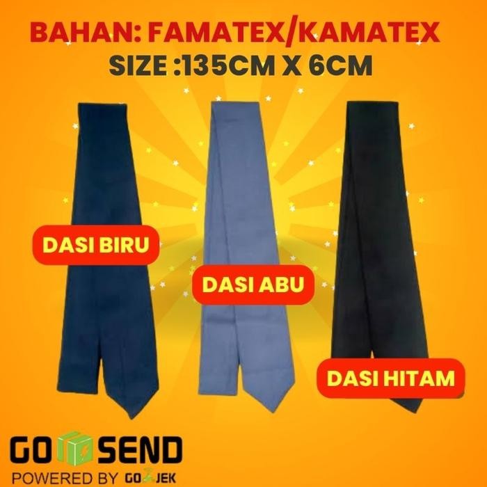 Dasi SMA ABU dasi SMK ABU HITAM dasi SMP biru dasi PKL kerja slim polos panjang 140 cm *