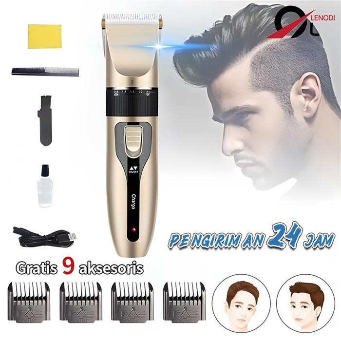 TERLARIS LENODI Alat cukur rambut elektrik, cukur rambut profesional tanpa kabel, alat cukur