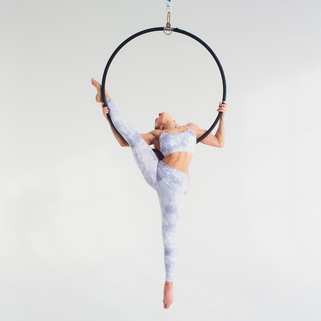 PRIOR FITNESS Silver Rings Fitness Aerial hoop yoga exercises Aerial