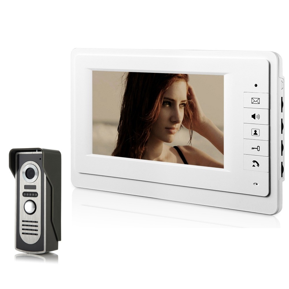 SmartYIBA Video Door Intercom 7''Inch Wired Video Door Phone Visual