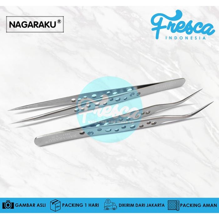 QZPI Nagaraku Pinset Tweezer Nagaraku Bengkok Lurus Russian Pinset Nagaraku