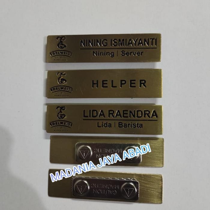 

name tag magnet / nama dada kuningan hardline custom