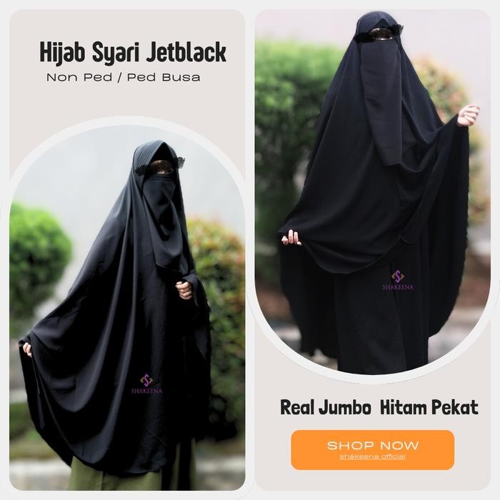 266F Jilbab Jumbo Syari Jet Black / Jilbab Jumbo Jet Black