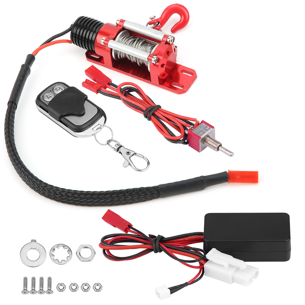 1/10 Scale RC Model Vehicle Crawler Car Accessory Metal Winch With Remote Controller RC Accessory RC