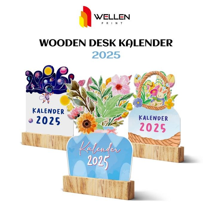 

WELLEN PRINT - Cetak Wooden Desk Calendar Aesthetic / Print Kalender Meja Tatakan Kayu Ukuran A6