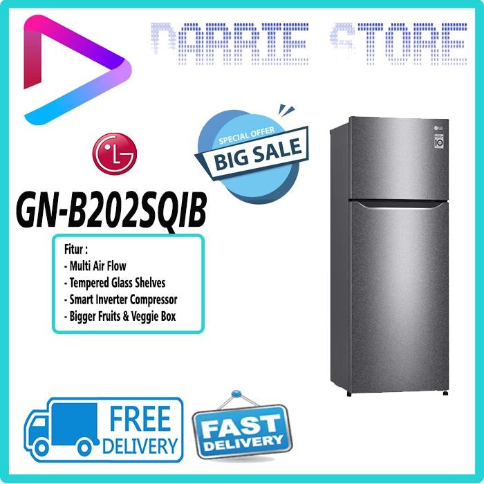 Lg Gn-B202Sqib Kulkas 2 Pintu Inverter Gnb202 202Sqib Gnb202Sqib