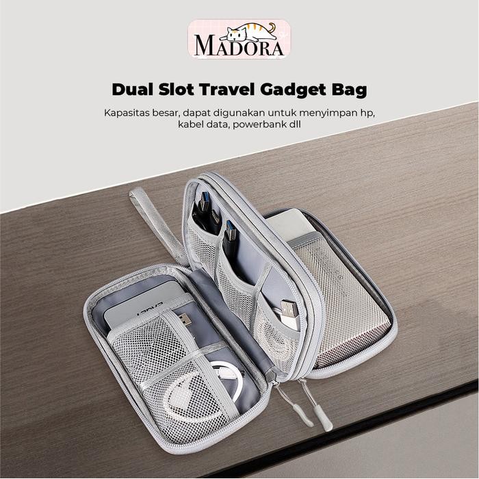 PREMIUM Madora Pouch HP Tas Gadget Travel Organizer Pouch Powerbank Anti Air BESAR