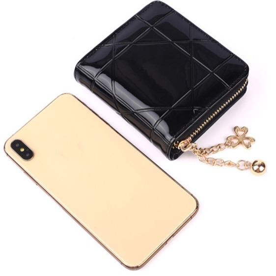 DOMPET KECIL WANITA KULIT FASHION KOREA MURAH ESTER LIPAT RESLETING GLOSSY ABG