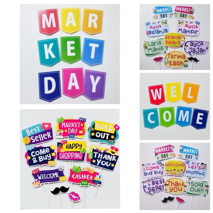(Allthebest) MARKET DAY PROPS DAN BUNTING FLAG PROPERTI FOTO ACC MARKET DAY DEKORASI PHOTOBOOTH