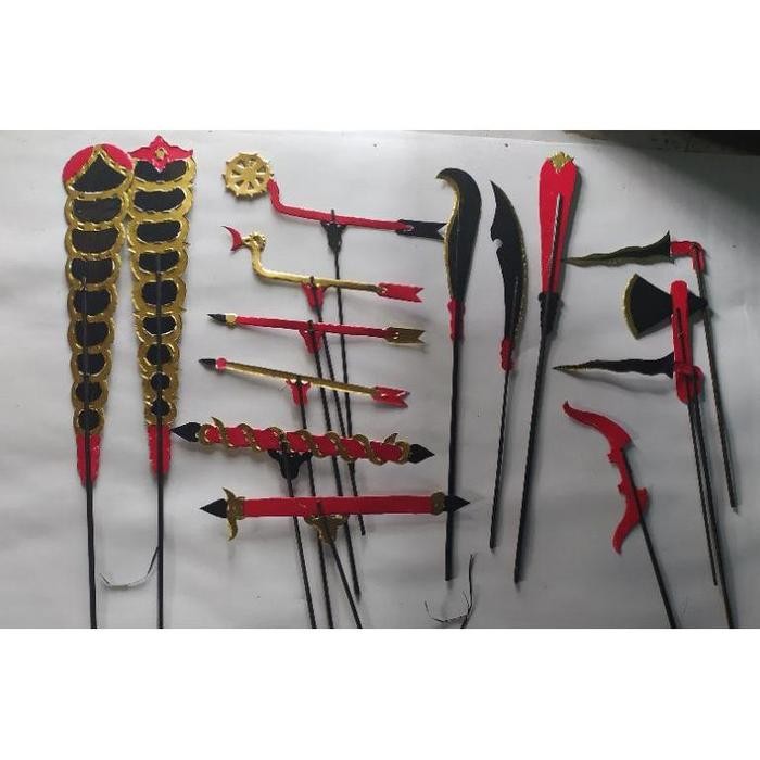 (Allthebest) kerajinan tangan wayang kulit kertas kardus mainan anak GAMAN/SENJATA