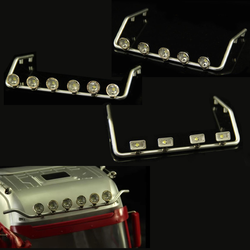 tokocikiniii LED 1 Set Simulation Metal Roof Light for 1/14 Tamiya RC Truck Dump Truck BENS SCANIA M
