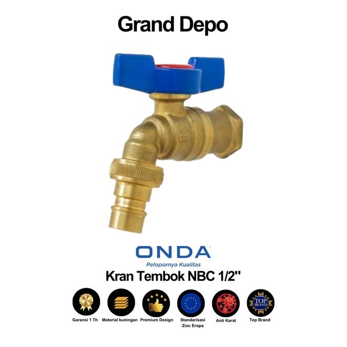 Kran Air Tembok NBC 1/2" Onda/ Kran Tembok Onda/ Kran Air Onda