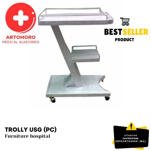 Trolley USG rumah sakit klinik instrumen medis ECG EKG USG
