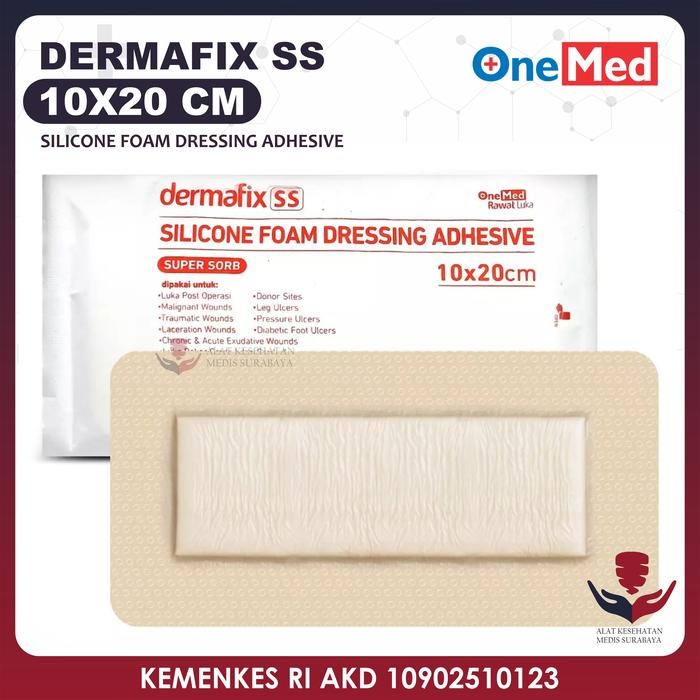 TERBARU Onemed Dermafix SS 10 x 20 cm Adhesive Foam Dressing Plester Luka