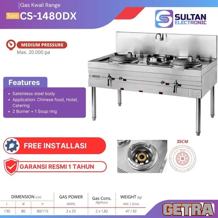 Getra Gas Kwali Range Cs-1480Dx / Cs 1480 Dx / Cs1480Dx / Kompor Gas Komersial