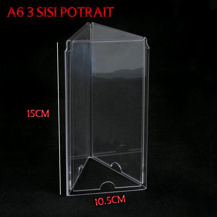 

DISKON Acrylic Brosur A6 POTRAIT 3 sisi - Akrilik Tempat Tent Card Display READY STOCK