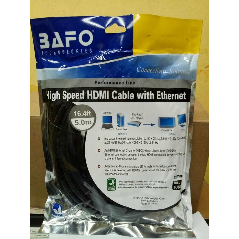 Terhemat Kabel Hdmi Bafo 5M Hdmi To Hdmi Bafo 5Meter Original 1.4V Termurah