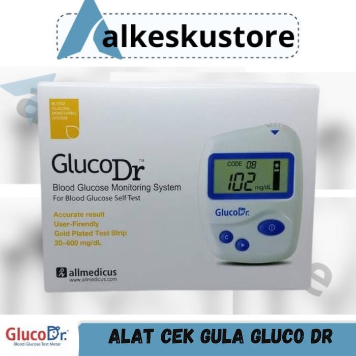 ALAT Gluco Dr Biosensor / Tes Gula Darah / Alat Gluco Dr+Strip