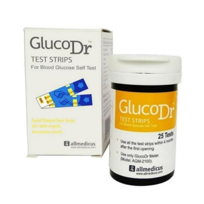 Strip gluco dr bio Sensor AGM 2100 isi 25Pcs Stik gula darah Code 8