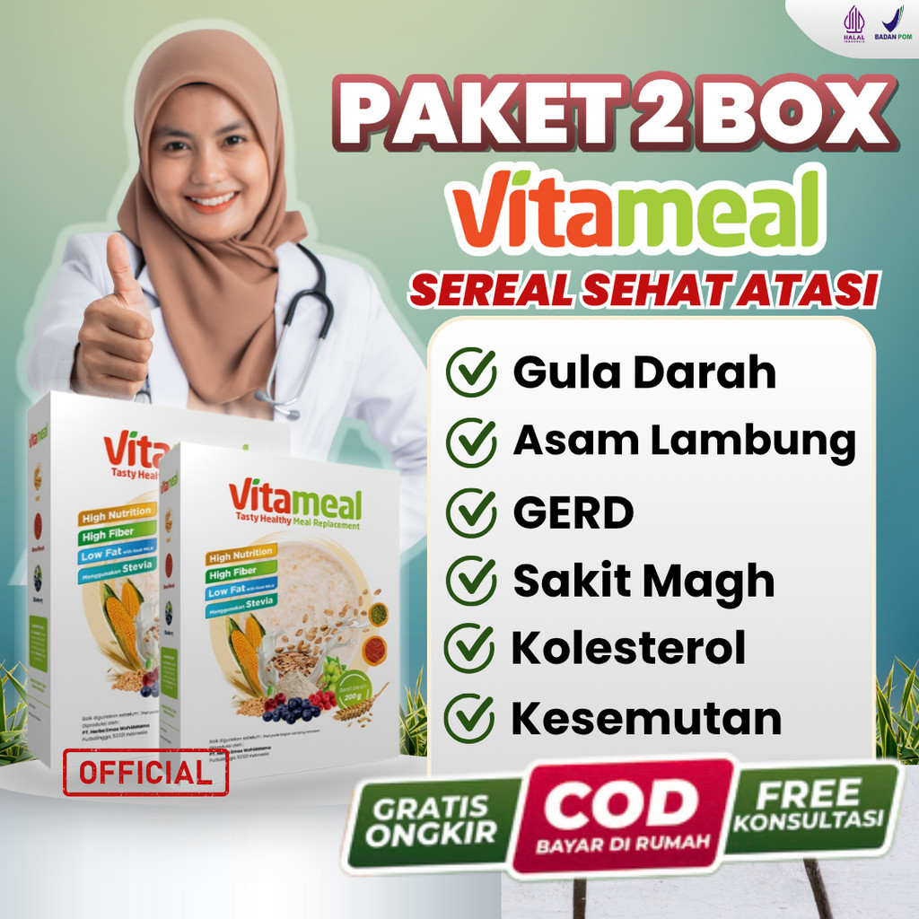 

PROMO Vitameal 2 Box Sereal Metafiber Serat Fiber Nutrisi Bpom Mencegah VETAMEAL SUPERFOOD