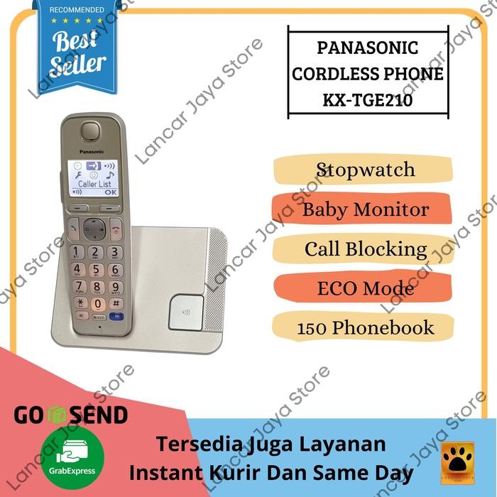 Unik Panasonic Whirless Phone Kx-Tge210 Silver Eco Plus Clear Sound Termurah