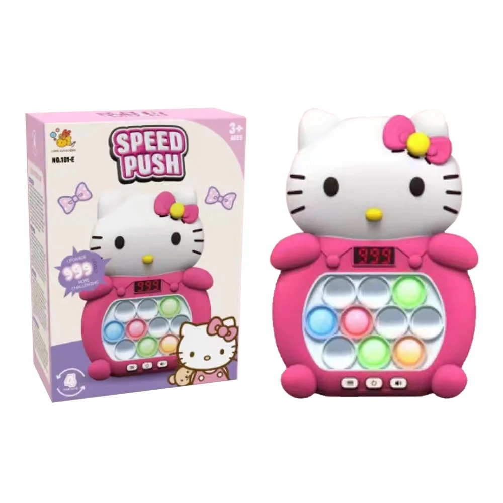Hello Kitty Quick Push Game Pop Up Fidget Bubble Electronic Pop it Pro Game Light AntiStress Toys