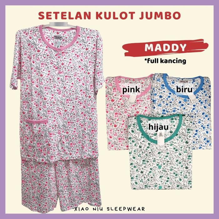 5ZBX Setelan Baju Tidur Kaos Jumbo Celana Pendek Siu Lie