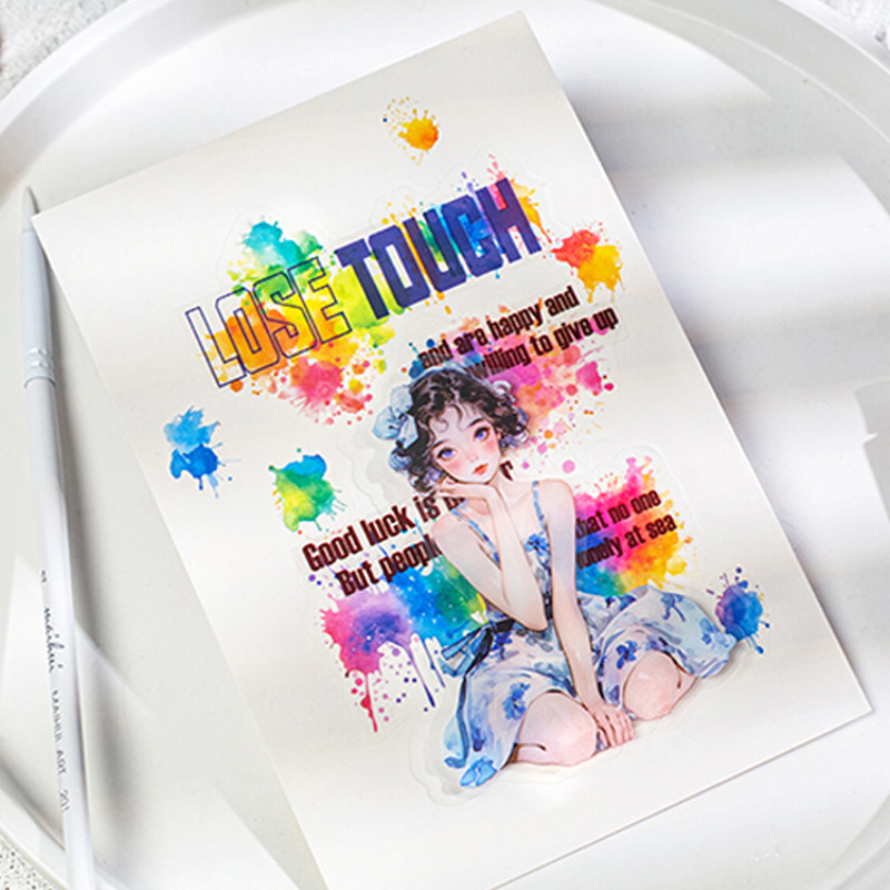 

150pcs watercolour paint box series watercolour stain large portion stickers DIY handbook