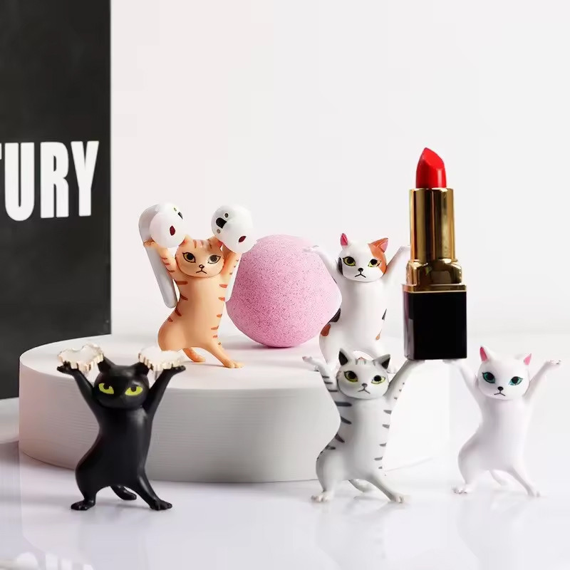 

1/2/3/5pcs in enchanting cat pen holder student cute desktop ornament toy cat Dancing Cat pen holder