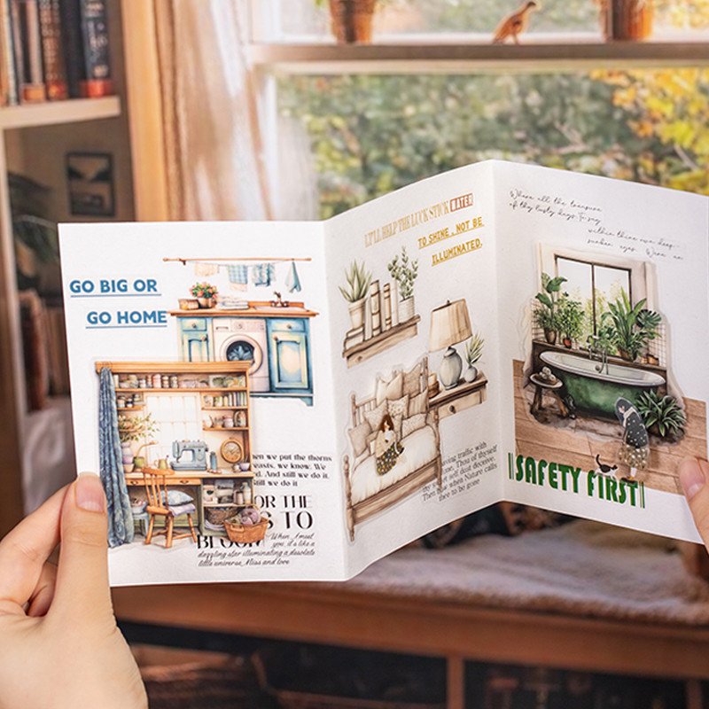 

30pcs Home Diary Living Landscaping PET Stickers DIY Handbook Collage Phone Case Journal