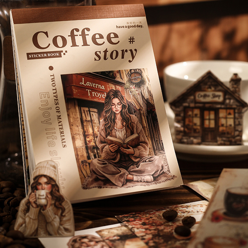 

20pcs Cafe Story Series Coffee Theme Sticker Book DIY Handbook Collage Calendar Diary