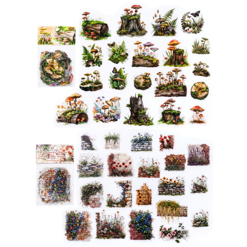 

2Style 120Pcs/bag Forest Nature Series Botanical Stickers Creative Handbook DIY Scrapbook