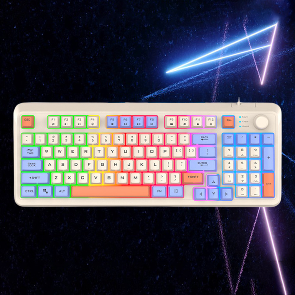 K82 Gaming Keyboard RGB Light Mechanical Keyboard 94 Keys Luminous Keyboard Hot-Swap Keyboard for No
