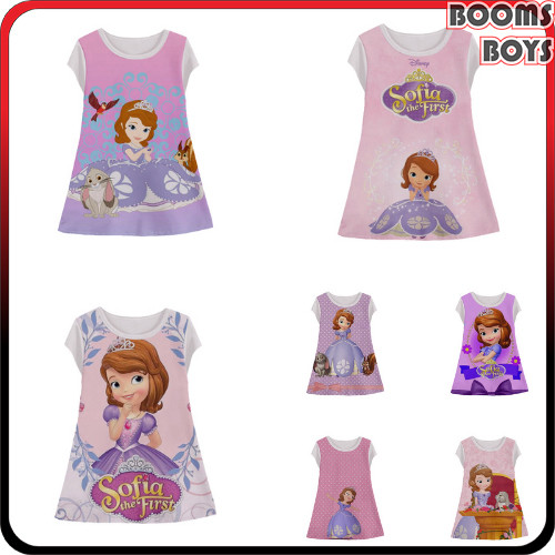 Dress Princess Sofia Tunik Anak Animasi 3d Lucu Princess Sofia Baju Anak Perempuan Usia 1-12 Tahun -