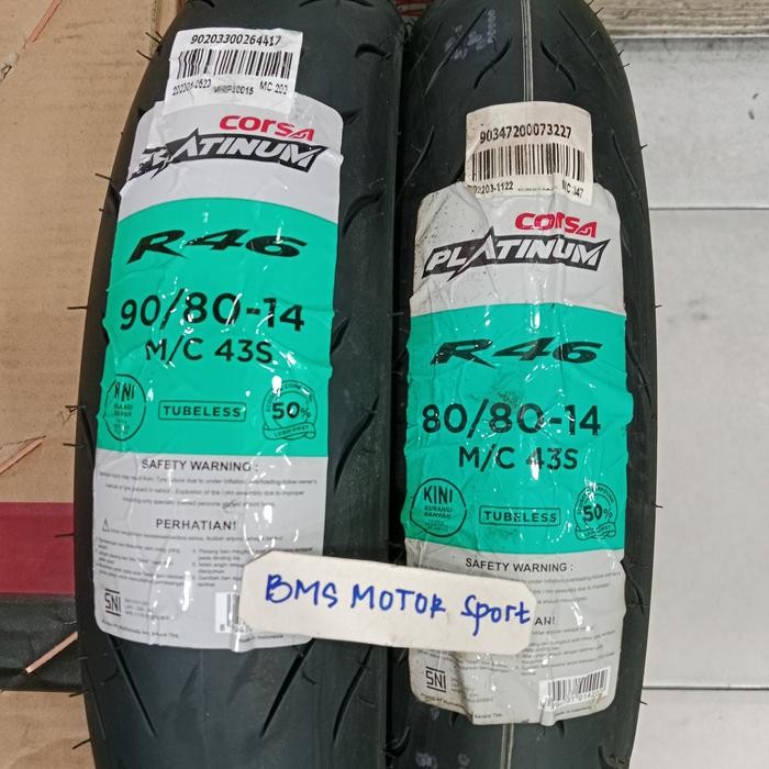 ban corsa R-46 ukuran 80/80x14 - 90/80x14..ban paket corsa R46 ring 14