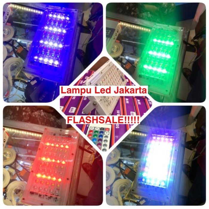 Terbaru - Lampu Led Sorot 50Watt Rgb. Lampu Tembak Led 50Watt Rgb. Termurah