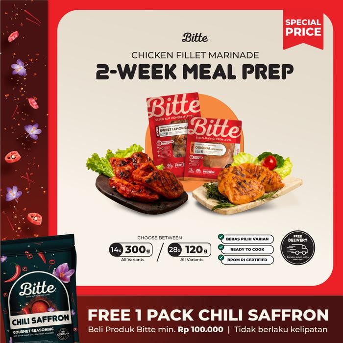 

4ZMI 2-Week Meal Prep Package - Bitte Healthy Chicken Marinade Ready To Cook High Protein