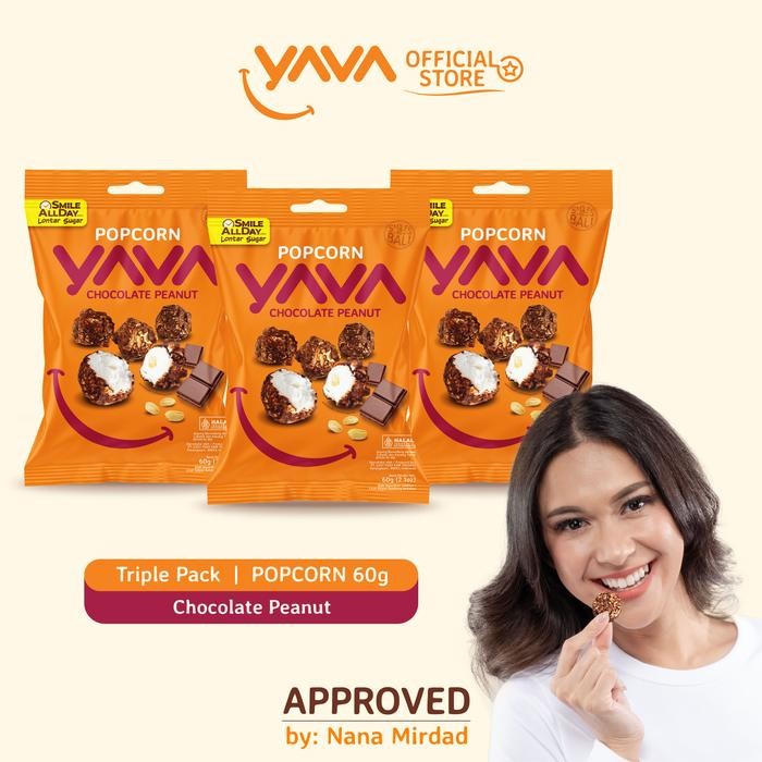 

4ZMI Yava Triple Pack Popcorn Chocolate Peanut (3 X 60G)