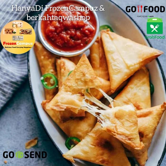 

4ZMI Sambosa Keju Mozarella Samosa Daging Moza Per Pak / Samosa Frozen Food