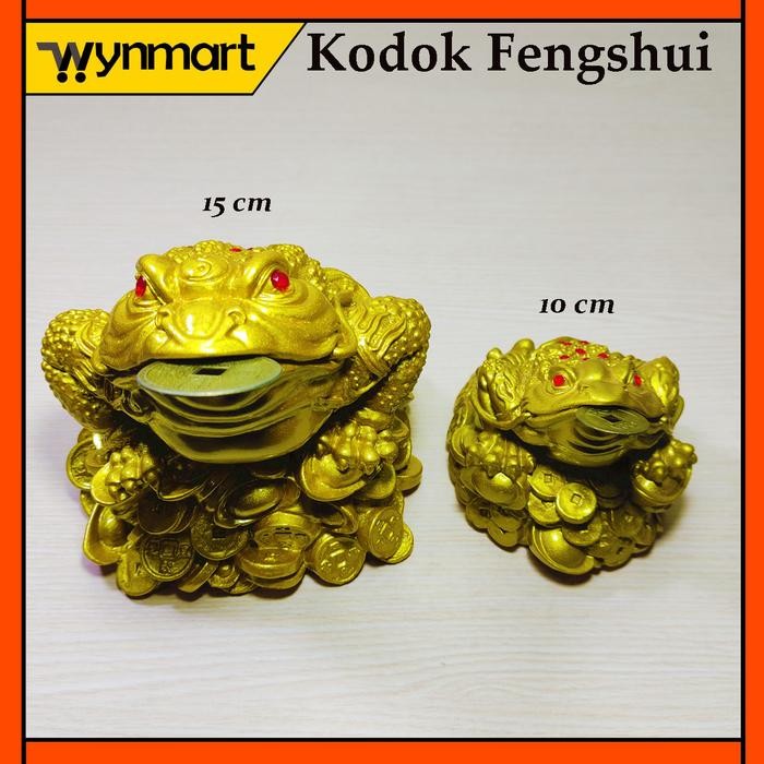 Kodok Fengshui / Pajangan Kodok Kuningan Fengshui 3 Kaki 15 Cm