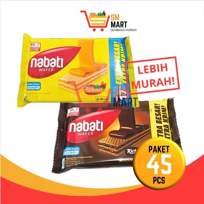 

4ZMI [Paket 45 Pcs] Paket Wafer Nabati 2000 Keju Coklat Isi 45 Pcs Nabati Murah