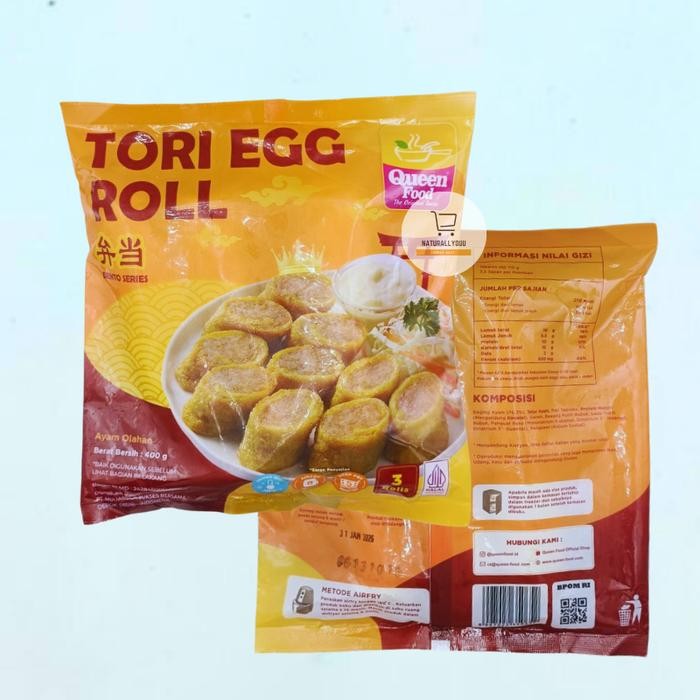 

4ZMI Queenfood Tori Egg Roll 18Pcs (400Gr) Tori Eggroll Queen Food