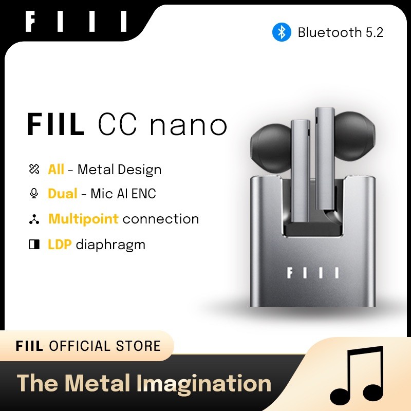 English Version FIIL CC Nano Wireless Bluetooth 5.2 Earbuds ENC TWS