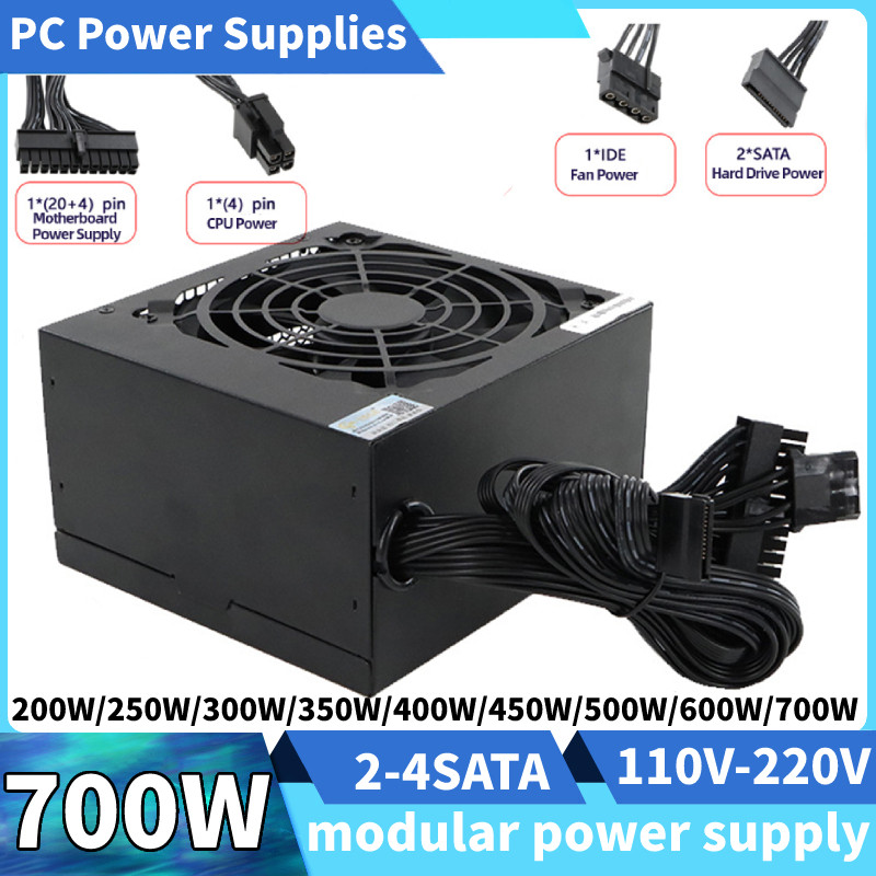 Pc Power Supply 500W 600W 700W PC PSU Power Supply Unit Gaming Quiet