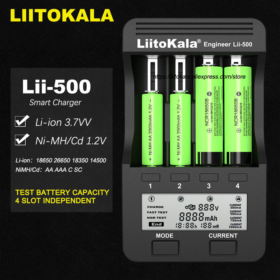 Liitokala Lii-500 Lii-402 lii-202 lii-100 lii-S1 For 26650 21700