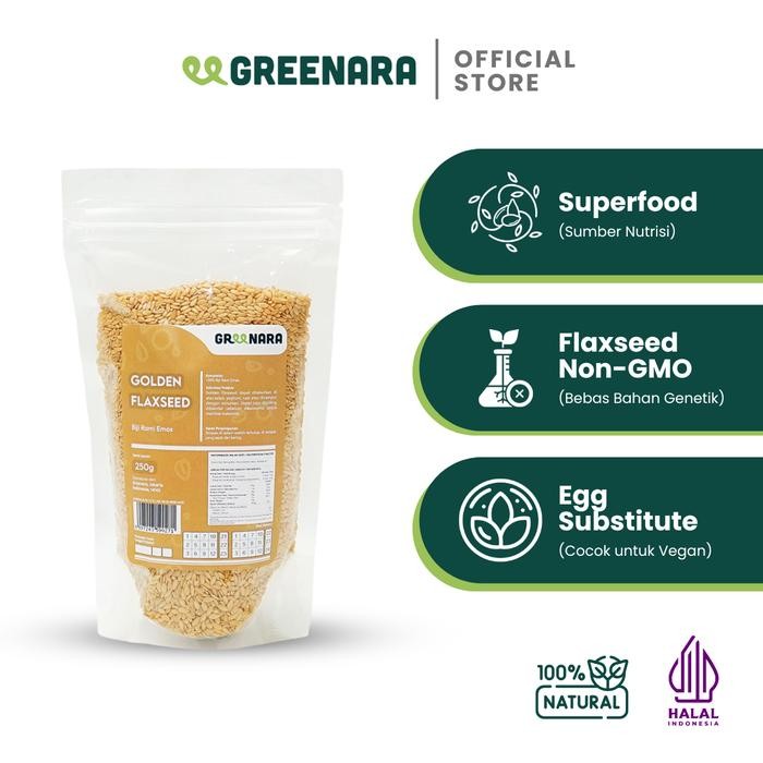 

IOI2 Greenara Biji Rami Emas 250Gr / Golden Flaxseed